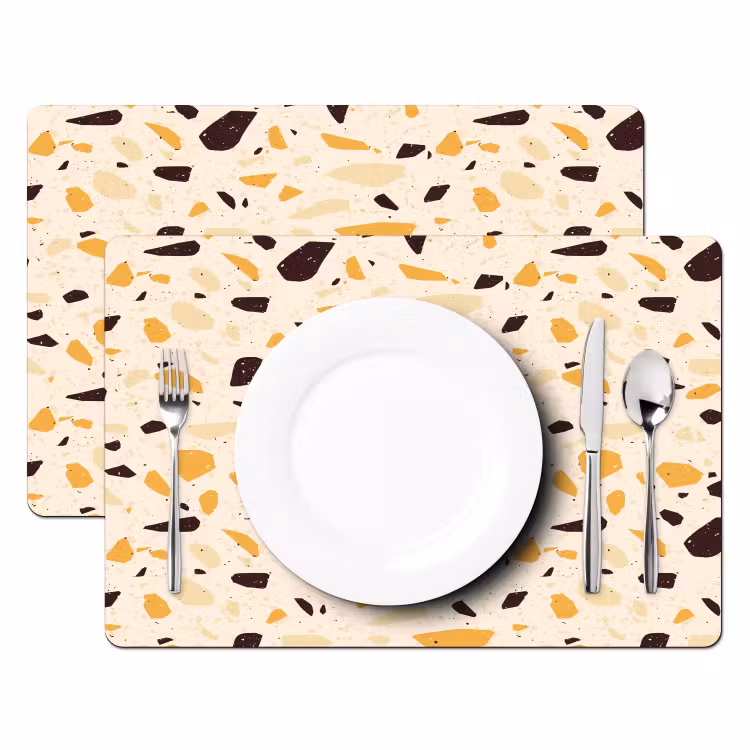 Tischset - Terrazzo - Muster - Gelb - — 2