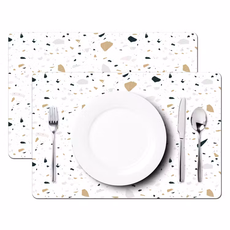 Tischset - Terrazzo - Muster - Weiß - Neutral — 2