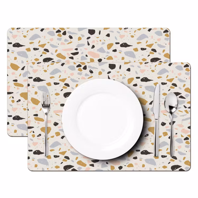 Tischset - Terrazzo - Muster - Neutral - Weich - Multi — 2