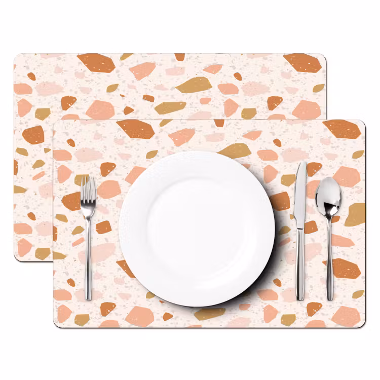 Tischset - Terrazzo - Muster - Bunt - Lachs — 2