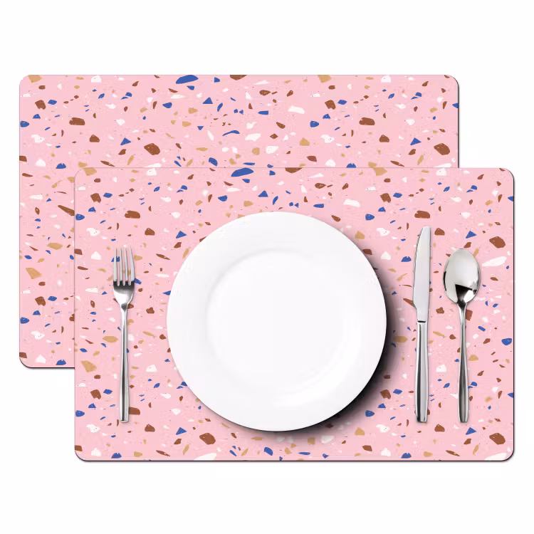 Tischset - Terrazzo - Muster - Bunt - Rosa — 2