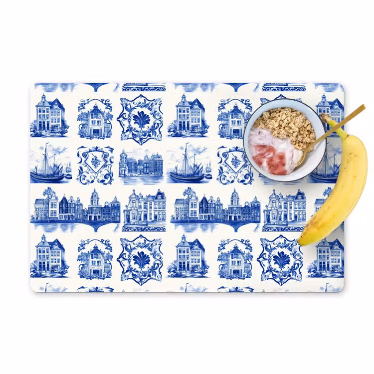Tischset - 6 Stück - Häuser - Schiffe - Blau - 6 Stück — 1