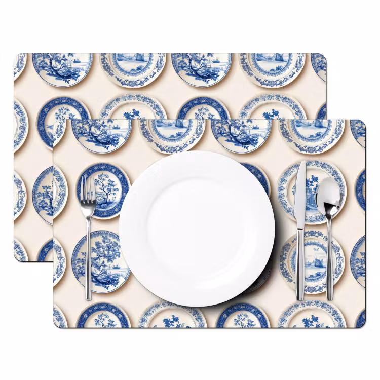 Tischset - 6 Stück - Schilder - Bäume - Pflanzen - Blau - 6 Stück — 2