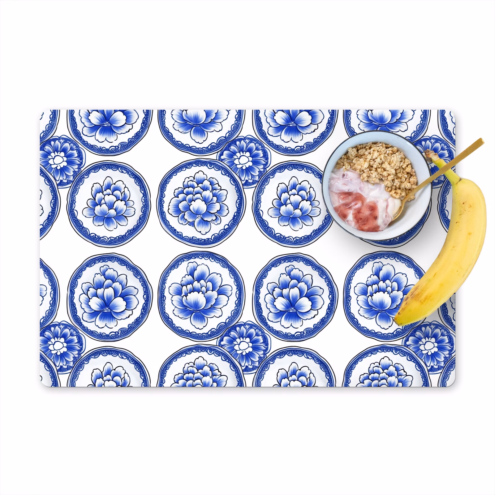 Tischset - 6 Stück - Kreise - Blumen - Blau - 6 Stück — 1