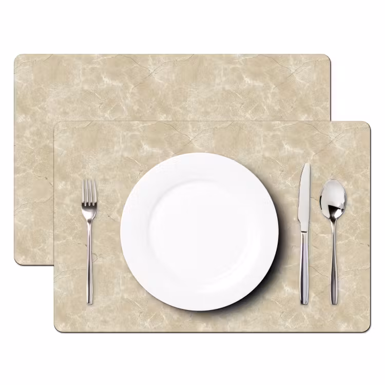 Tischset - 6 Stück - Hellbeige - Marmor - Diffusionsäderung - 6 Stück — 2