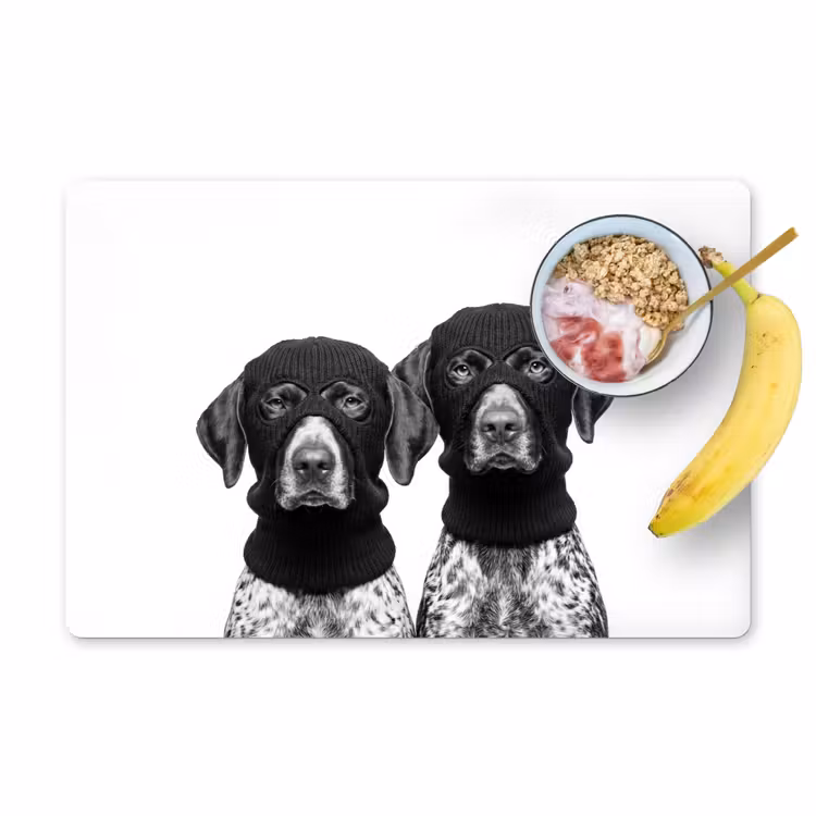 Tischset - 6 Stück - Hunde - Balaclava - Schwarz - Weiß - 6 Stück — 1