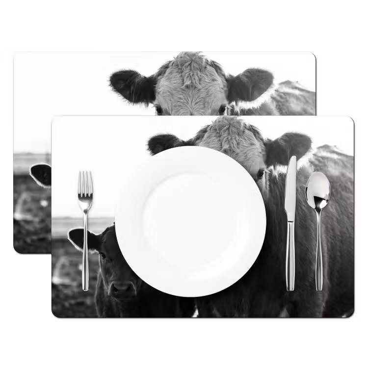 Tischset - 6 Stück - Kühe - Schwarz und weiß - 6 Stück — 2