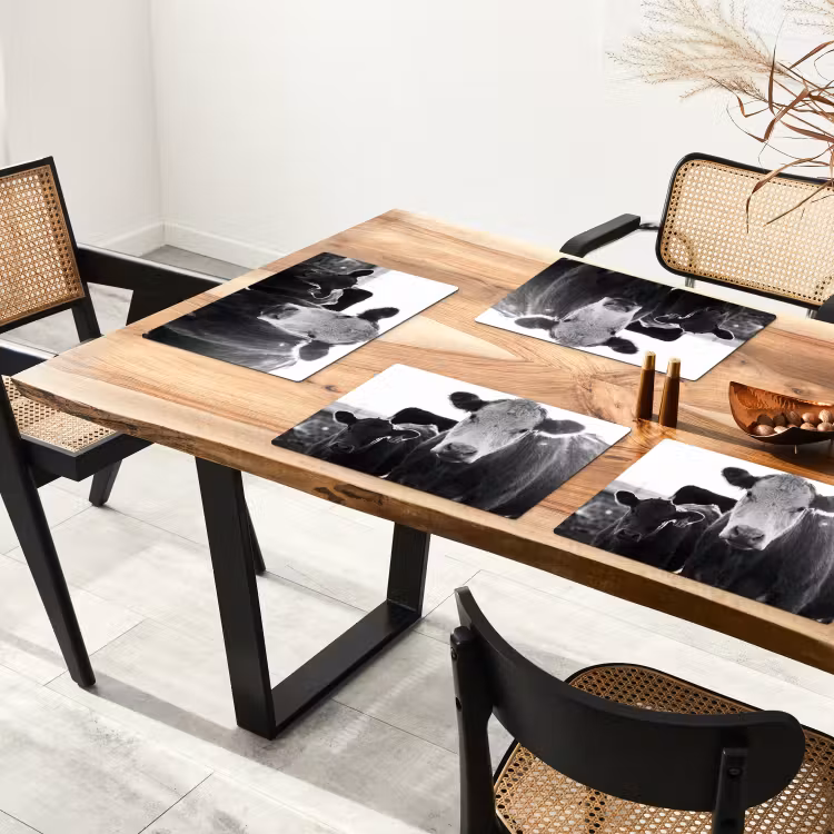 Tischset - 6 Stück - Kühe - Schwarz und weiß - 6 Stück — 4