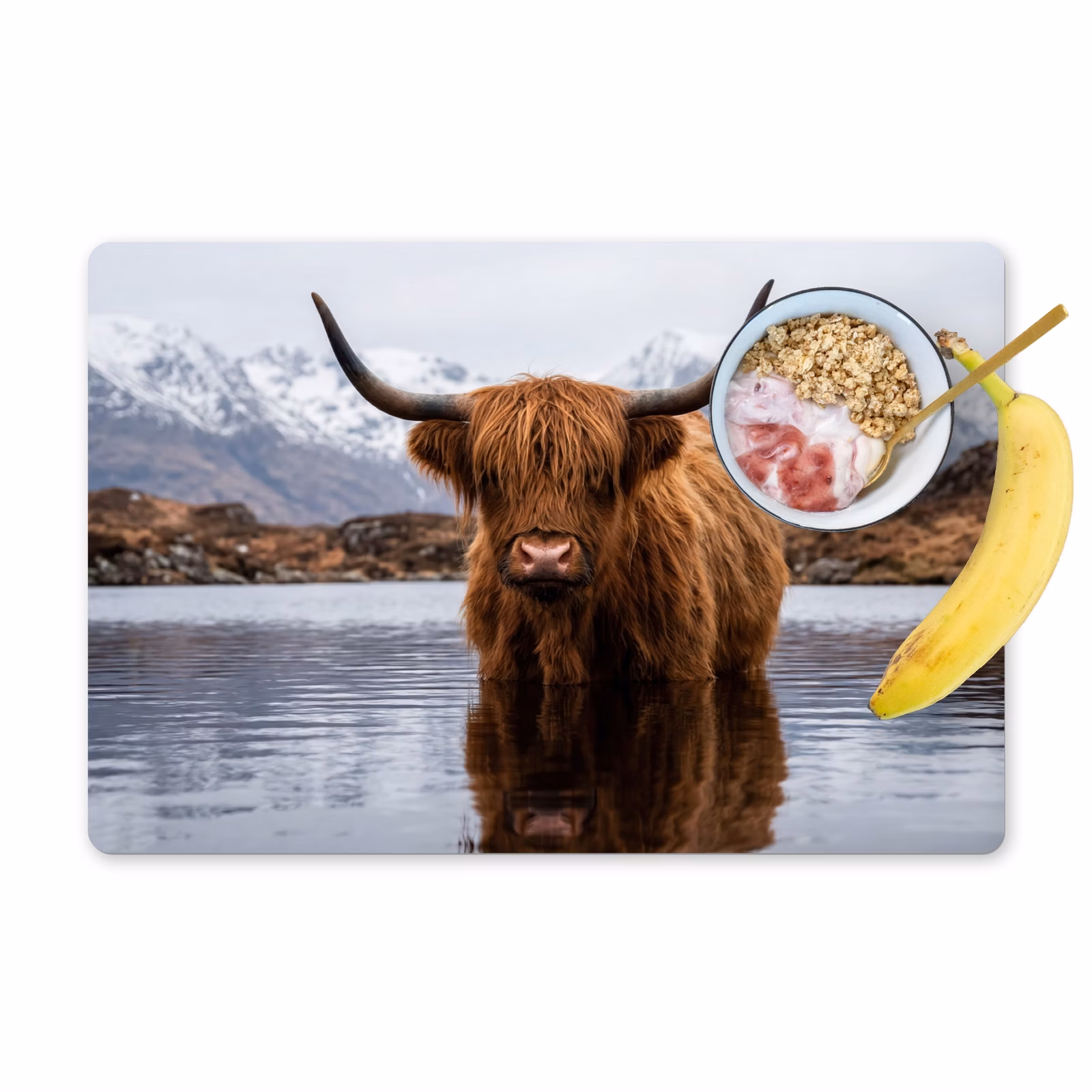 Tischset - 6 Stück - Schottischer Hochländer - Braun - Wasser - 6 Stück — 1