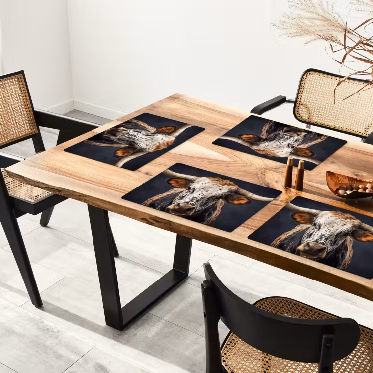 Tischset - 6 Stück - Taurus - Farbenfroh - Hörner - 6 Stück — 4