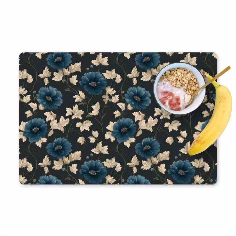 Tischset - 6 Stück - Botanisch - Blumen - Blau - 6 Stück — 1