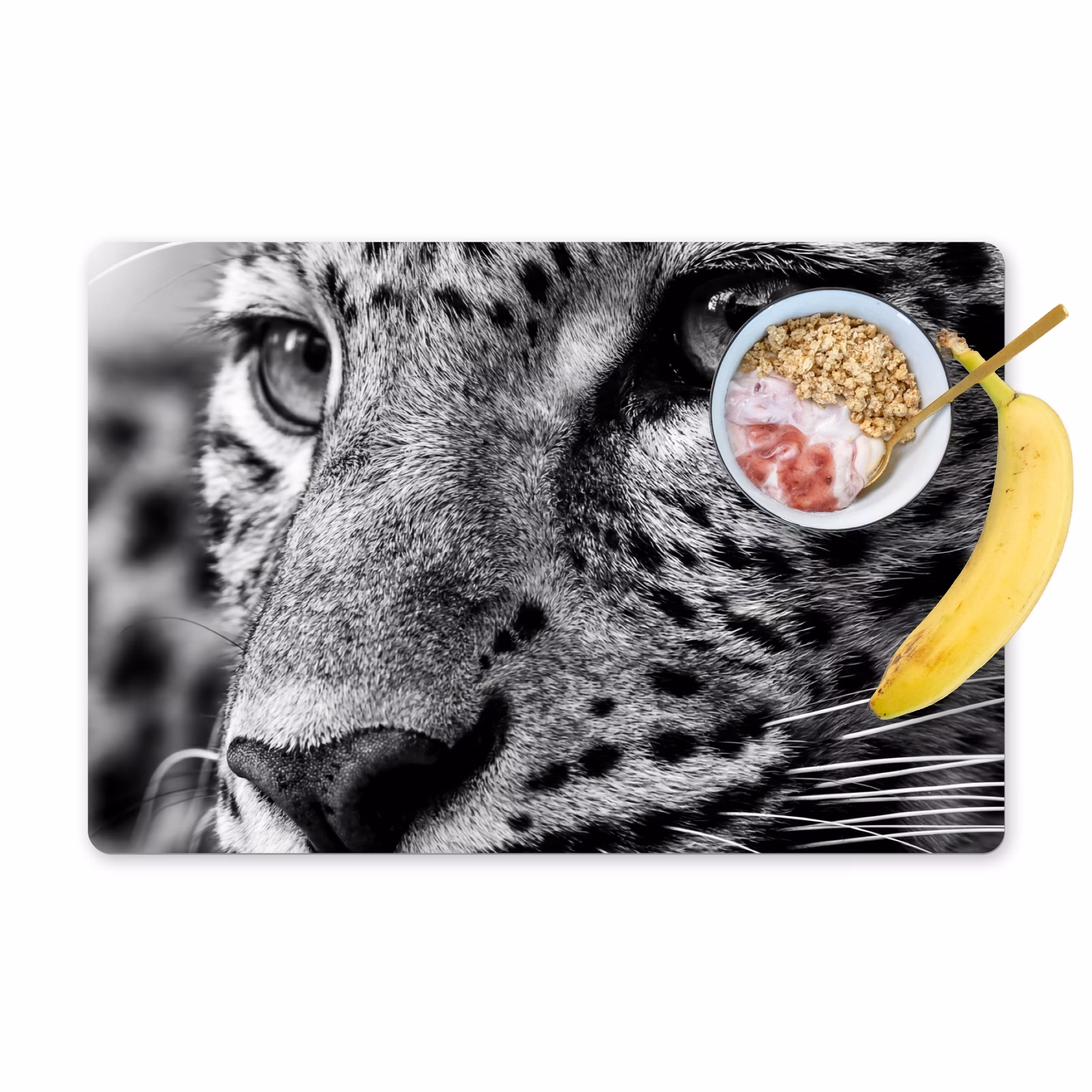 Tischset - 6 Stück - Leopard - Schwarz - Weiß - Auge - 6 Stück — 1