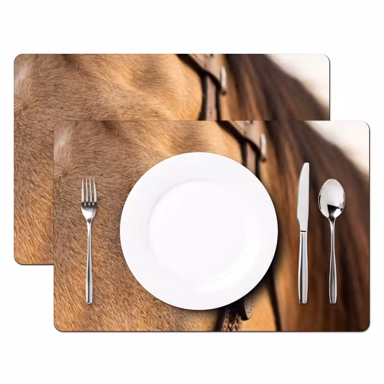 Tischset - 6 Stück - Pferd - Auge - Braun - 6 Stück — 2