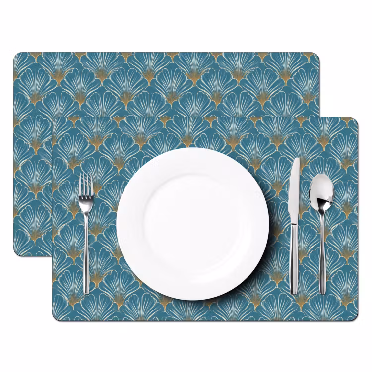 Tischset - 6 Stück - Symmetrisch - Muster - Blau - 6 Stück — 2