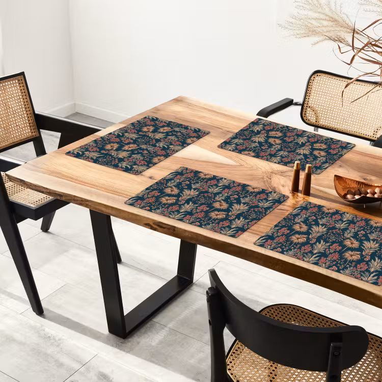 Tischset - 6 Stück - Botanisch - Muster - Blau - 6 Stück — 4