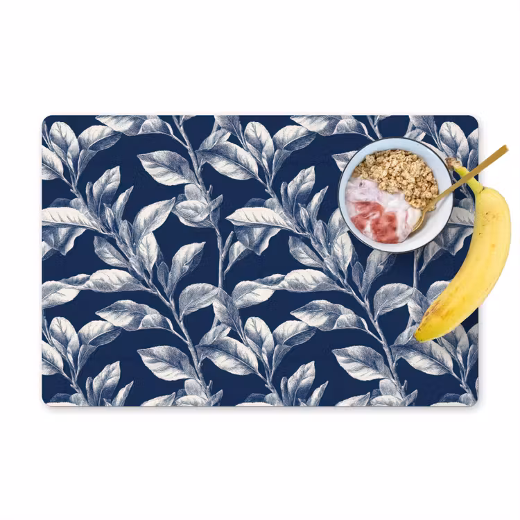Tischset - 6 Stück - Botanisch - Muster - Blau - 6 Stück — 1