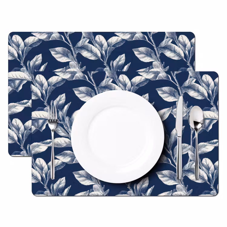 Tischset - 6 Stück - Botanisch - Muster - Blau - 6 Stück — 2