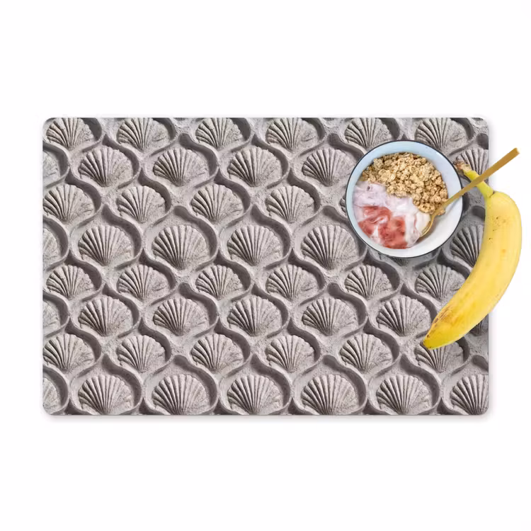Tischset - 6 Stück - Sand - Muschelform - Grau - 6 Stück — 1