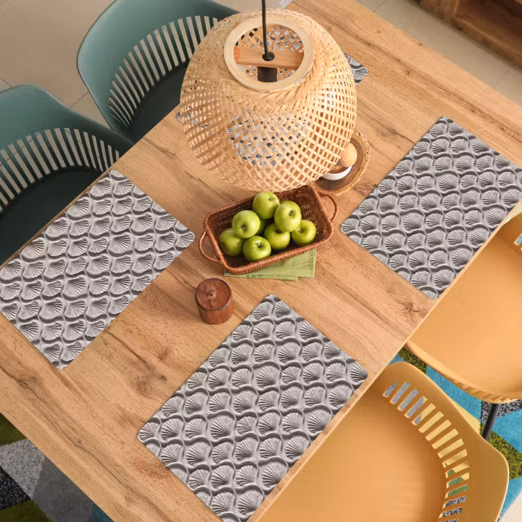 Tischset - 6 Stück - Sand - Muschelform - Grau - 6 Stück — 3