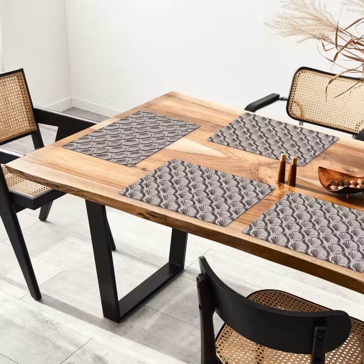 Tischset - 6 Stück - Sand - Muschelform - Grau - 6 Stück — 4