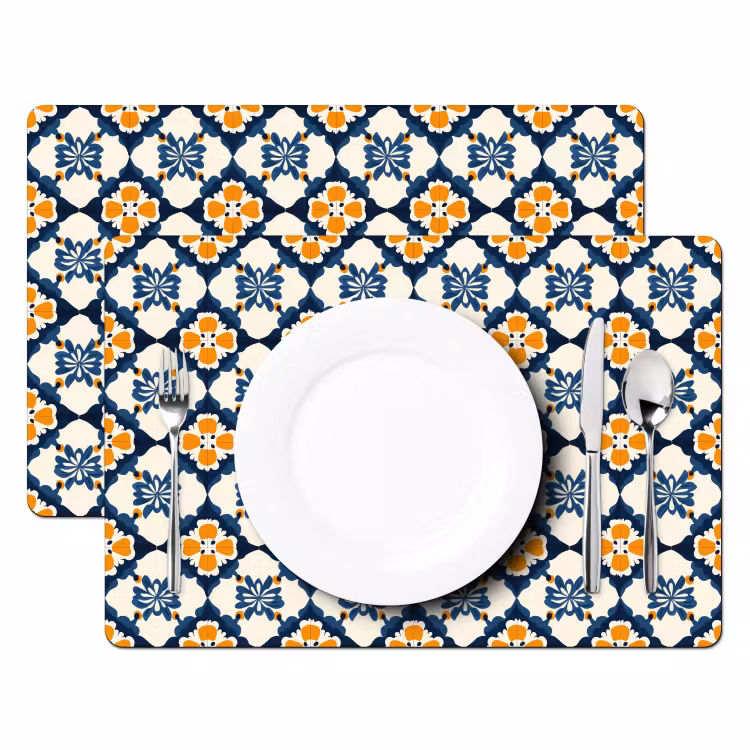 Tischset - 6 Stück - Klassisch - Geometrisch - Blau - 6 Stück — 2