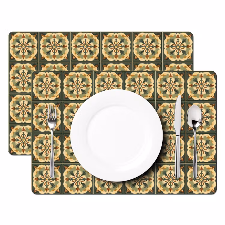 Tischset - 6 Stück - Ornament - Muster - Grün - 6 Stück — 2