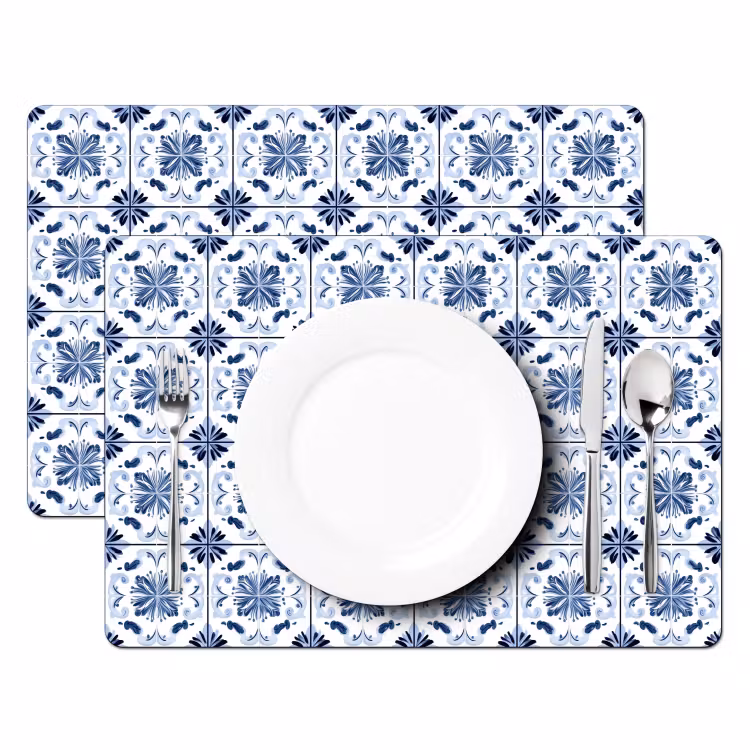 Tischset - 6 Stück - Muster - Fliese - Blau - 6 Stück — 2