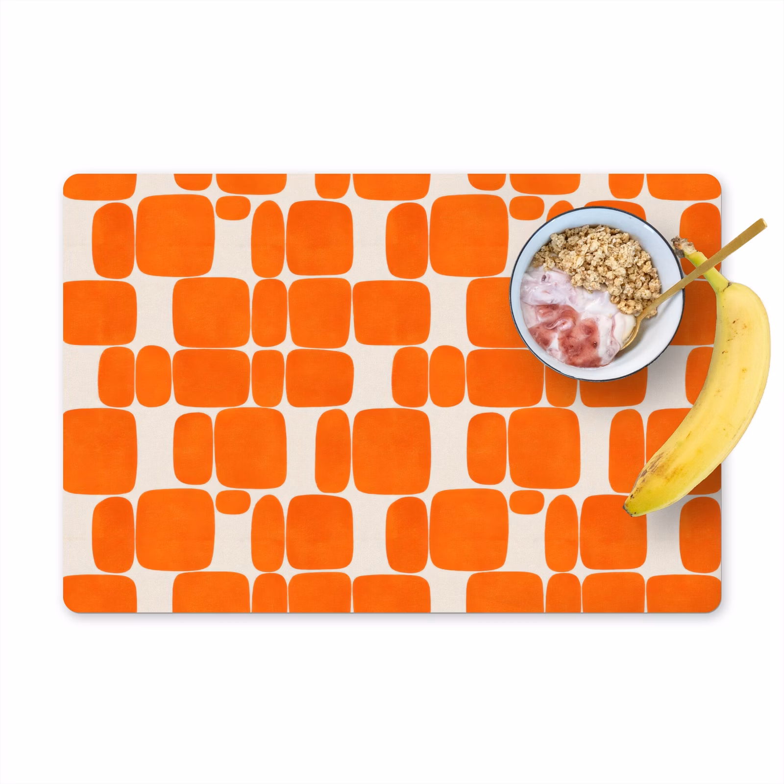 Tischset - 6 Stück - Muster - Retro - Orange - 6 Stück — 1
