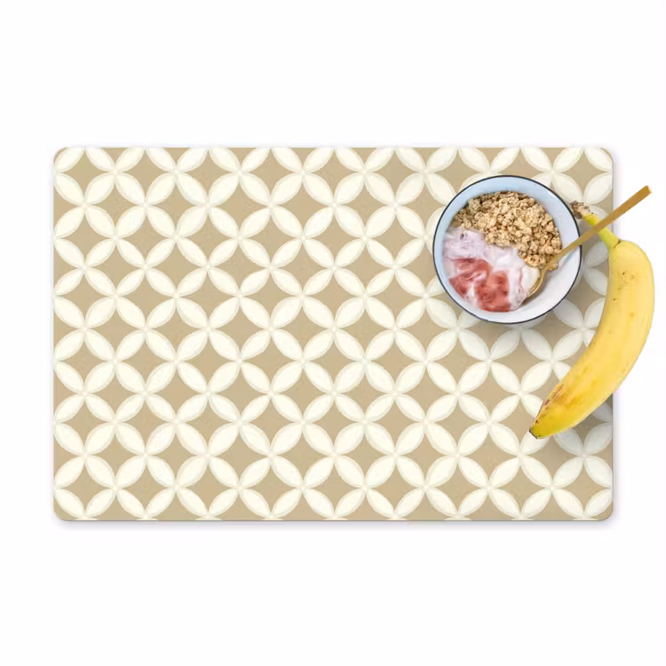 Tischset - 6 Stück - Symmetrisch - Motiv - Beige - 6 Stück — 1
