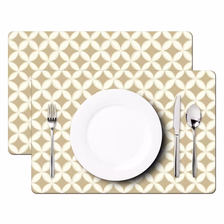 Tischset - 6 Stück - Symmetrisch - Motiv - Beige - 6 Stück — 2