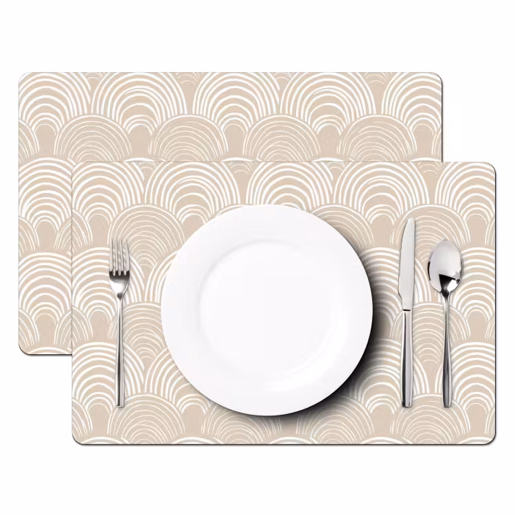 Tischset - 6 Stück - Wellen - Textur - Beige - 6 Stück — 2