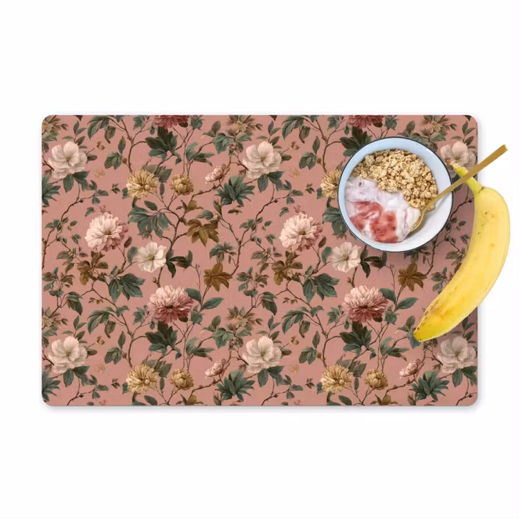 Tischset - 6 Stück - Blumen - Klassisch - Rosa - 6 Stück — 1