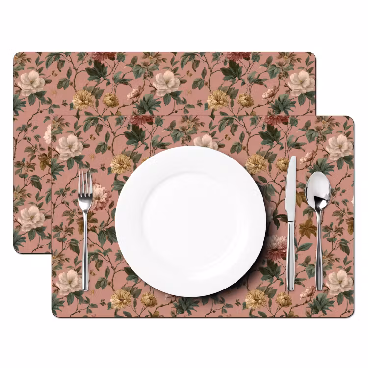 Tischset - 6 Stück - Blumen - Klassisch - Rosa - 6 Stück — 2
