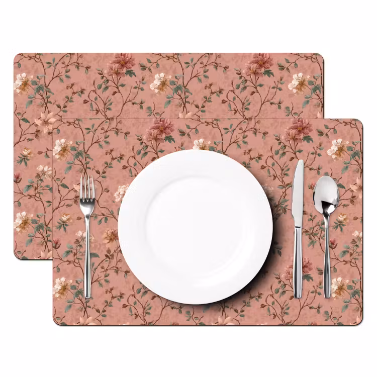Tischset - 6 Stück - Botanisch - Blumen - Rosa - 6 Stück — 2