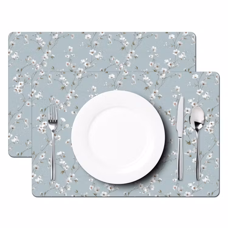 Tischset - 6 Stück - Klassisch - Blumen - Blau - 6 Stück — 2