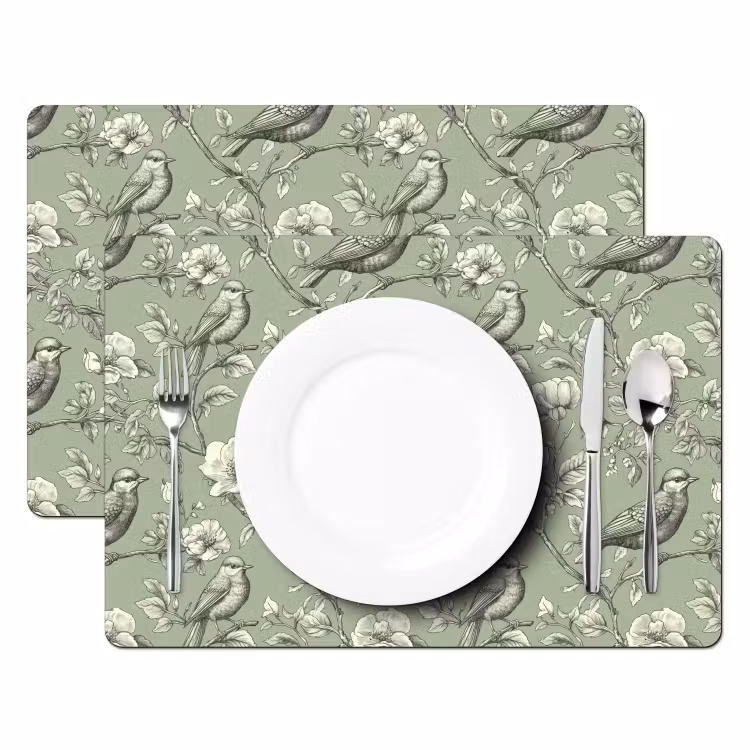 Tischset - 6 Stück - Klassisch - Botanisch - Grün - 6 Stück — 2