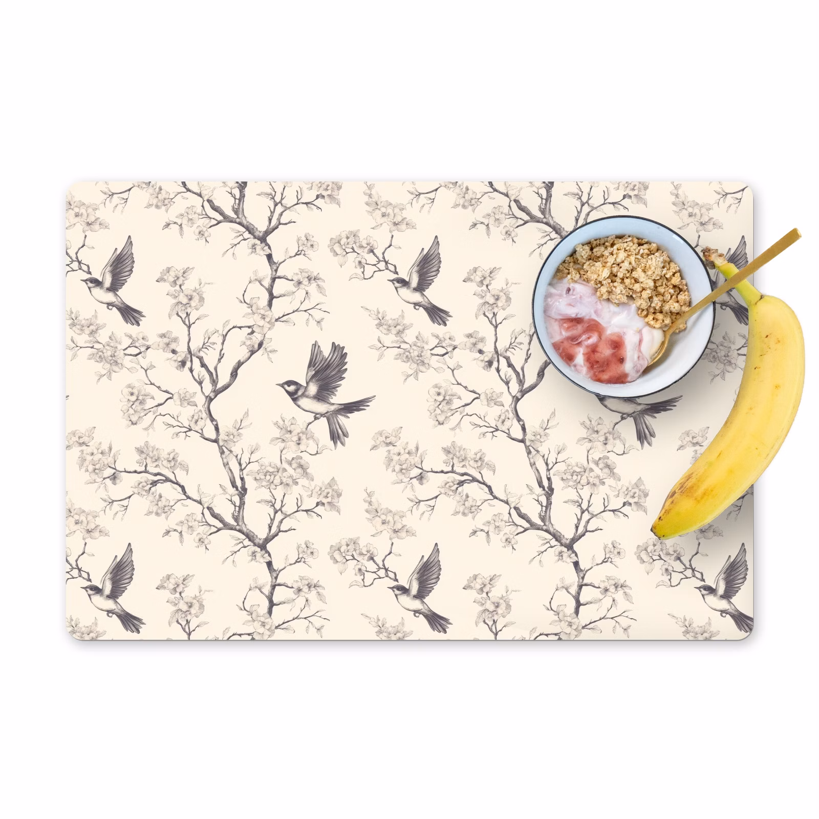Tischset - 6 Stück - Äste - Vögel - Beige - 6 Stück — 1