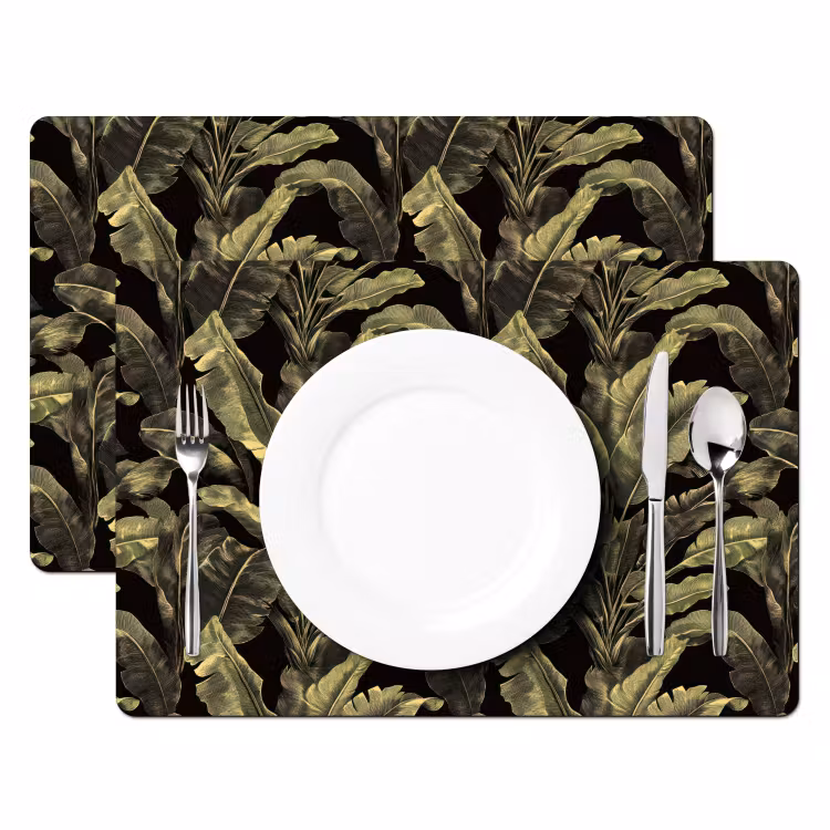 Tischset - 6 Stück - Botanisch - Blätter - Grün - 6 Stück — 2