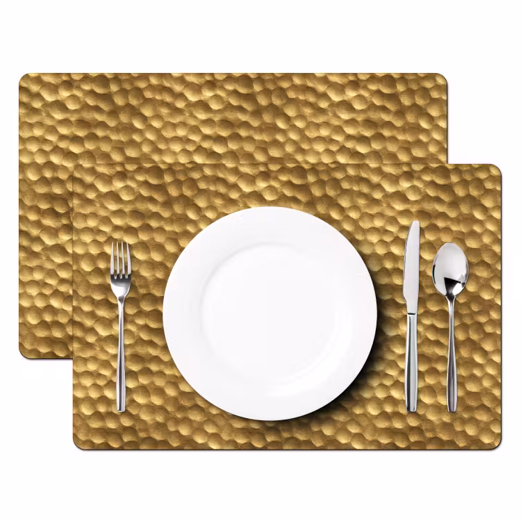 Tischset - 6 Stück - Metall - Dynamisch - Gold - 6 Stück — 2