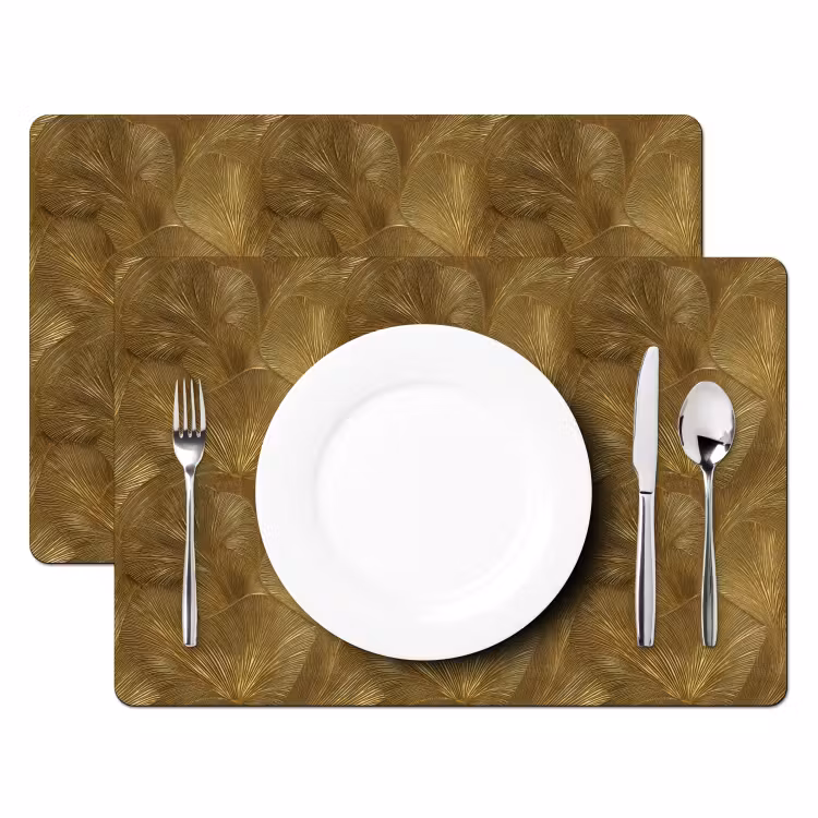 Tischset - 6 Stück - Organisch - Linien - Gold - 6 Stück — 2