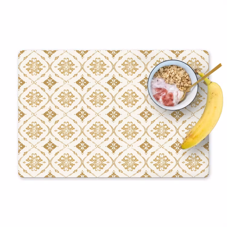 Tischset - 6 Stück - Ornament - Klassisch - Gold - 6 Stück — 1