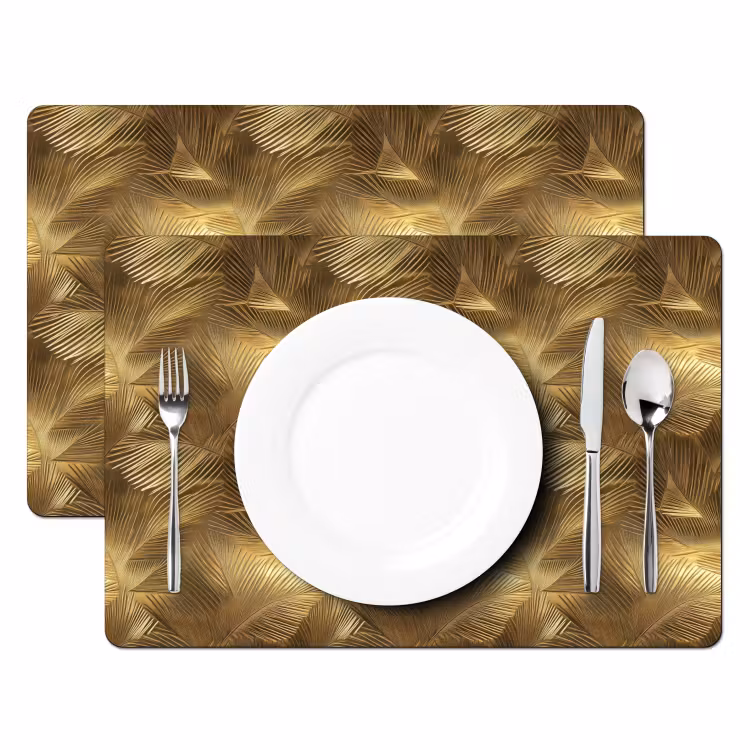 Tischset - 6 Stück - Palme - Fächer - Gold - 6 Stück — 2