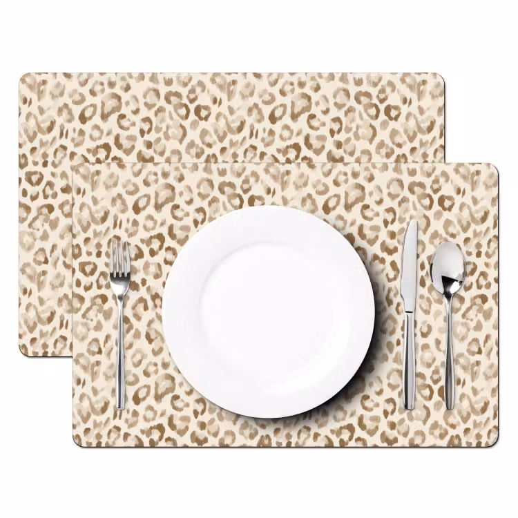 Tischset - 6 Stück - Leopard - Klassisch - Beige - 6 Stück — 2