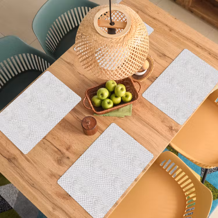 Tischset - 6 Stück - Schlange - Muster - Weiß - 6 Stück — 3