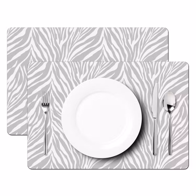 Tischset - 6 Stück - Zebra - Motiv - Grau - 6 Stück — 2