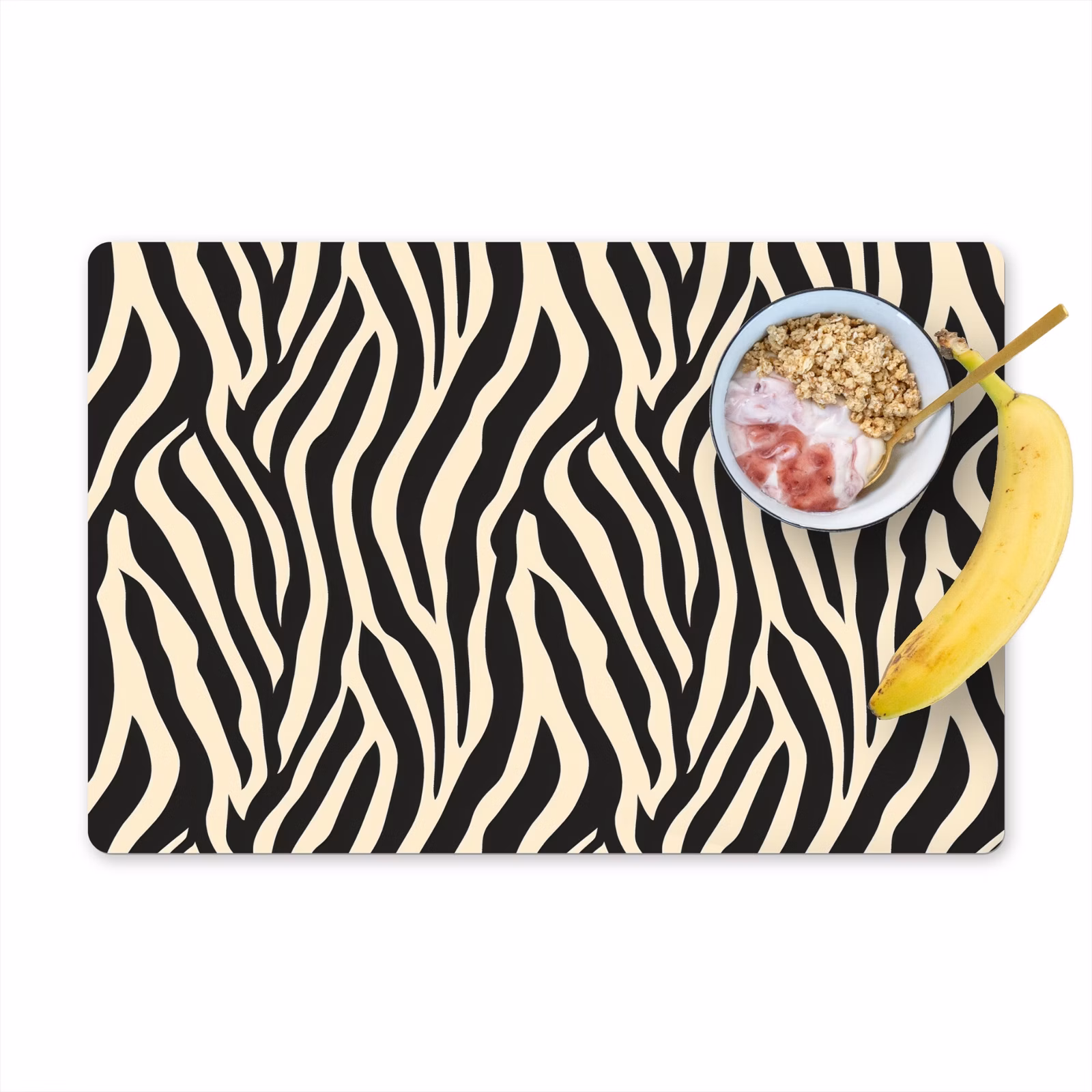 Tischset - 6 Stück - Zebra - Druck - Klassisch - Schwarz - 6 Stück — 1