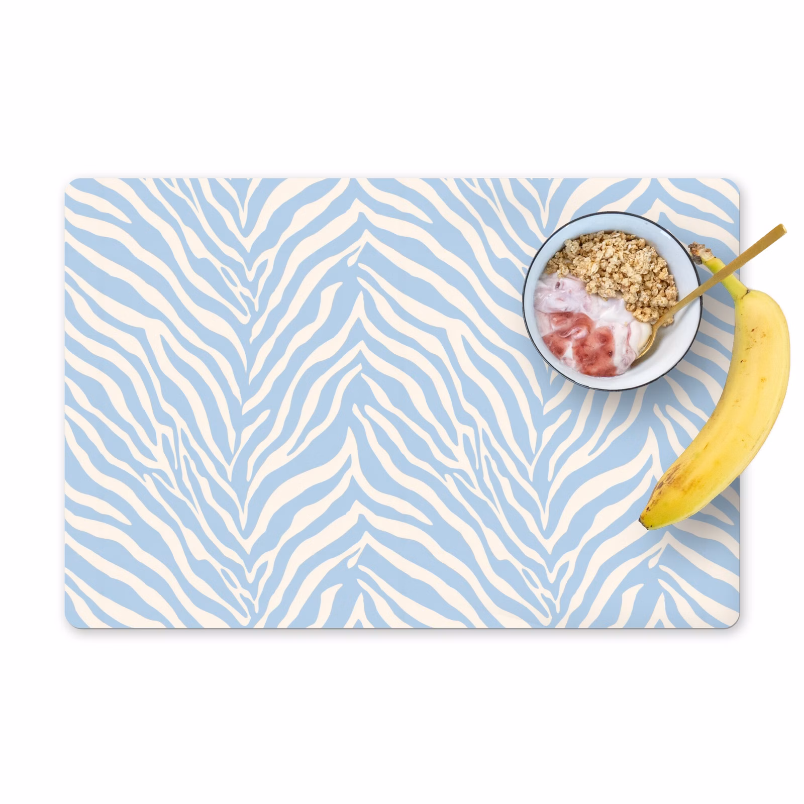 Tischset - 6 Stück - Zebra - Motiv - Blau - Weiß - 6 Stück — 1