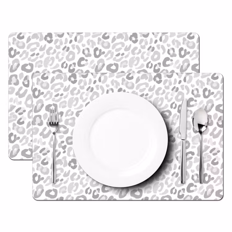 Tischset - 6 Stück - Leopard - Motiv - Grau - 6 Stück — 2