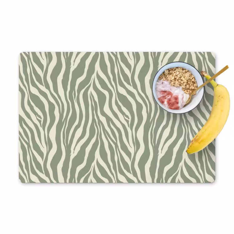 Tischset - 6 Stück - Zebra - Motiv - Grün - 6 Stück — 1