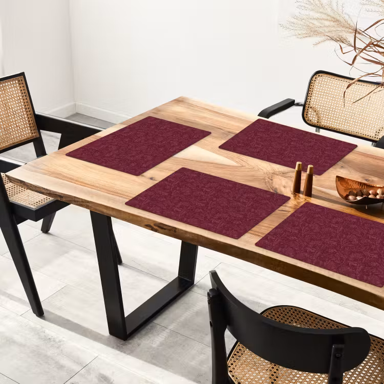 Tischset - 6 Stück - Blätter - Muster - Lila - 6 Stück — 4